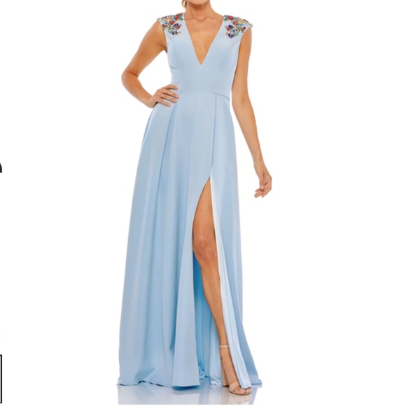Mac Duggal Dresses & Skirts - MAC DUGGAL Prom Formal Bridesmaid Wedding Thigh Slit Long Gown • size 10 NWT
